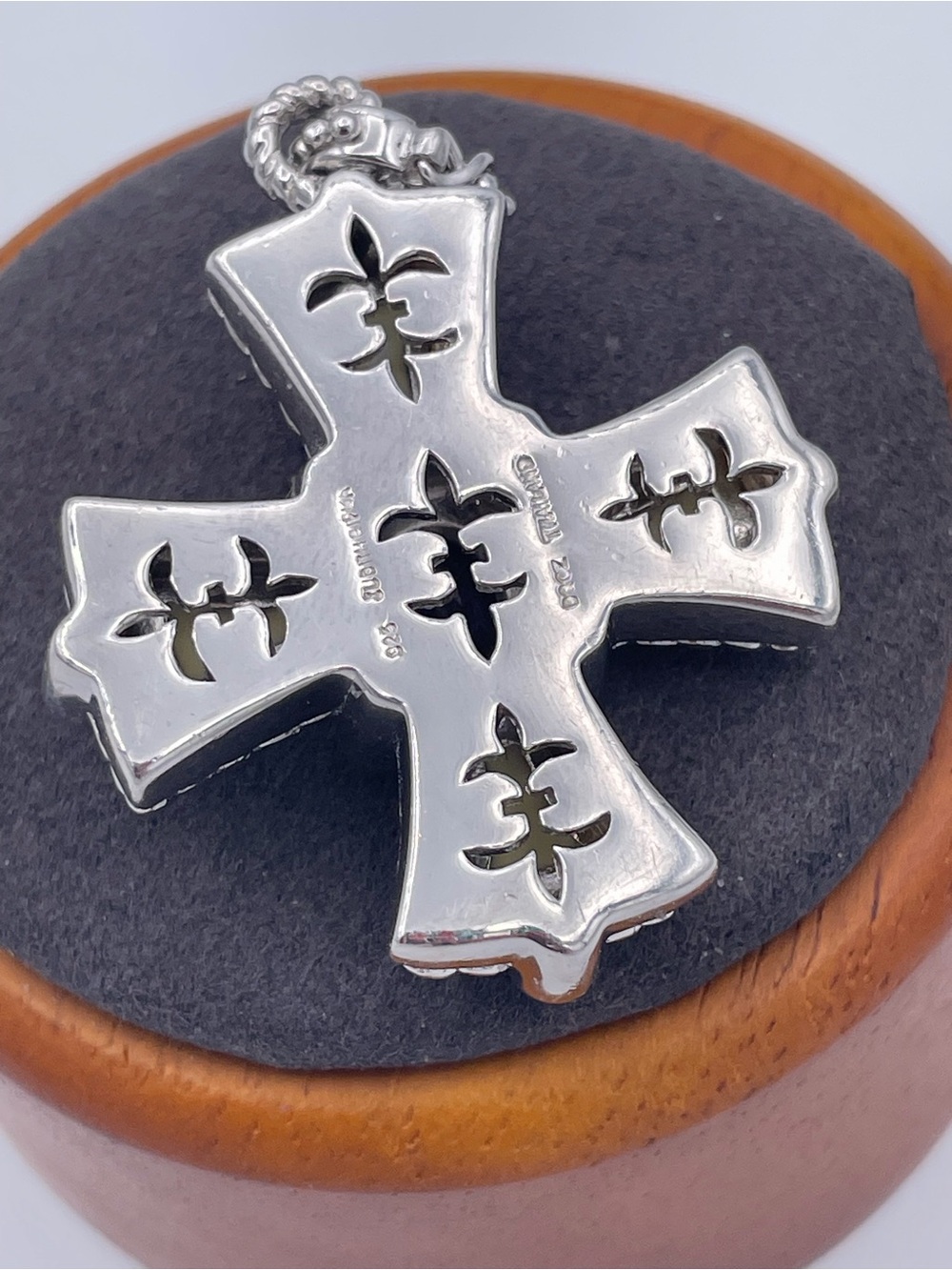 Judith Ripka Sterling Silver 925 MOP Amethyst Maltese Cross Enhancer Pendant - Picture 4 of 8